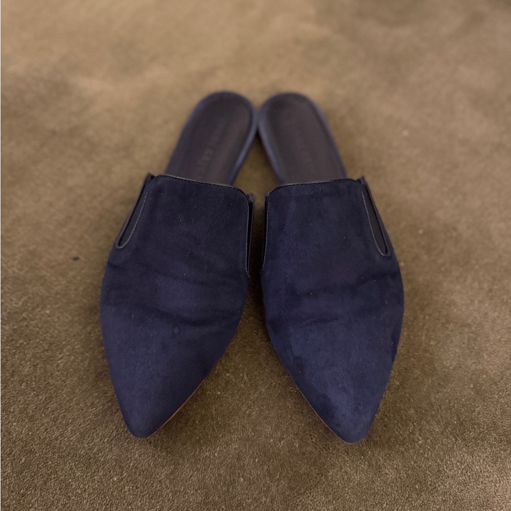 Jenni Kayne - Navy Suede Pointed Toe Mules
